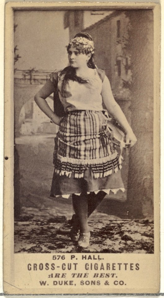 Card Number 576, P. Hall, from the Actors and Actresses series (N145-3) issued by Duke Sons & Co. to promote Cross Cut Cigarettes MET DP839766