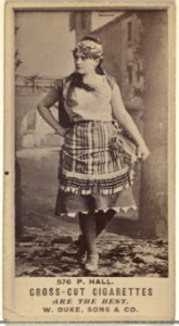 Card Number 576, P. Hall, from the Actors and Actresses series (N145-3) issued by Duke Sons & Co. to promote Cross Cut Cigarettes MET DP839766