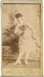 Card Number 510, Miss Schwartz, from the Actors and Actresses series (N145-7) issued by Duke Sons & Co. to promote Duke Cigarettes MET DP840513