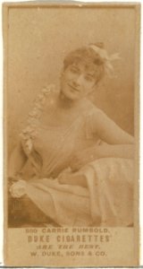 Card Number 500, Carrie Rumbold, from the Actors and Actresses series (N145-7) issued by Duke Sons & Co. to promote Duke Cigarettes MET DP840494