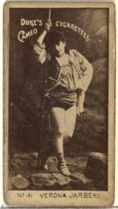 Card Number 41, Vernona Jarbeau, from the Actors and Actresses series (N145-4) issued by Duke Sons & Co. to promote Cameo Cigarettes MET DP839956