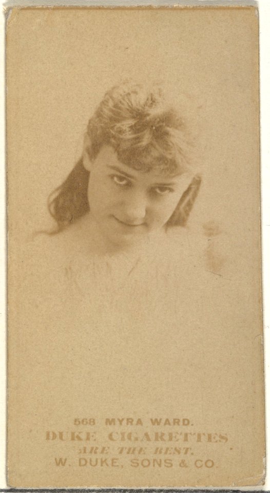 Card Number 568, Myra Ward, from the Actors and Actresses series (N145-7) issued by Duke Sons & Co. to promote Duke Cigarettes MET DP840536