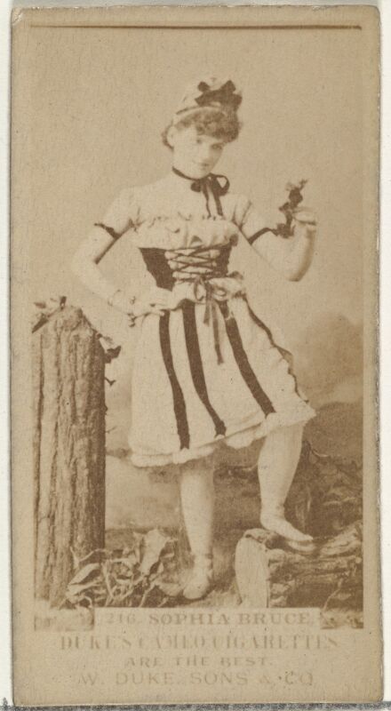 Card Number 216, Sophia Bruce, from the Actors and Actresses series (N145-5) issued by Duke Sons & Co. to promote Cameo Cigarettes MET DP840043