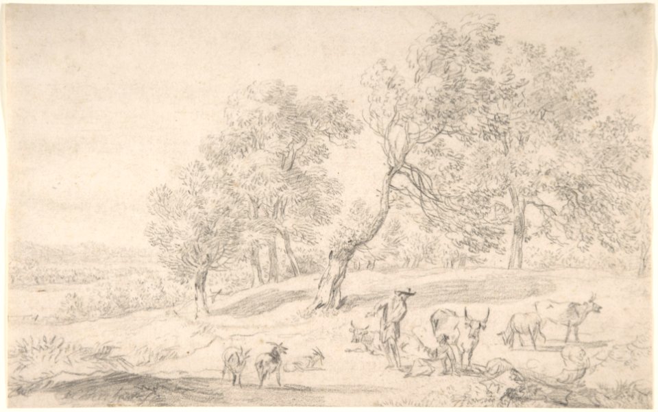 Cattle and Figures in a Landscape MET DP800103