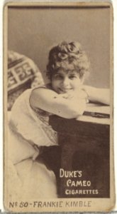Card Number 50, Frankie Kimble, from the Actors and Actresses series (N145-4) issued by Duke Sons & Co. to promote Cameo Cigarettes MET DP839960
