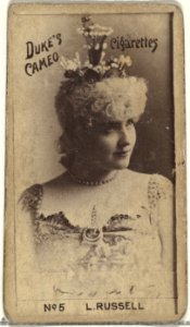 Card Number 5, Lillian Russell, from the Actors and Actresses series (N145-4) issued by Duke Sons & Co. to promote Cameo Cigarettes MET DP839991
