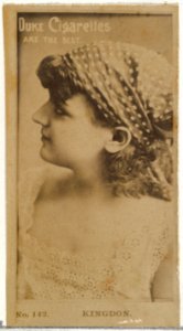 Card Number 142, Miss Kingdon, from the Actors and Actresses series (N145-6) issued by Duke Sons & Co. to promote Duke Cigarettes MET DP840279