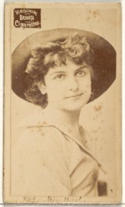 Card 802, Miss Hart, from the Actors and Actresses series (N45, Type 2) for Virginia Brights Cigarettes MET DP830948