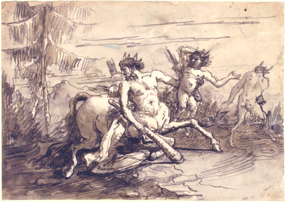 Centaur with a Club, and Two Satyrs MET 37.165.59