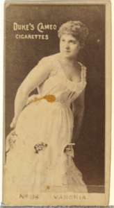 Card Number 136, Irene Varonia, from the Actors and Actresses series (N145-4) issued by Duke Sons & Co. to promote Cameo Cigarettes MET DP840023