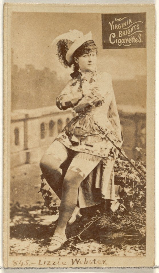 Card 845, Lizzie Webster, from the Actors and Actresses series (N45, Type 2) for Virginia Brights Cigarettes MET DP831009