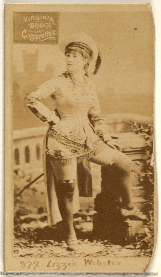 Card 879, Lizzie Webster, from the Actors and Actresses series (N45, Type 2) for Virginia Brights Cigarettes MET DP831010