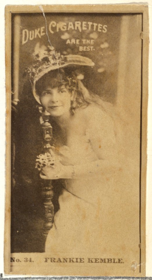 Card Number 34, Frankie Kemble, from the Actors and Actresses series (N145-6) issued by Duke Sons & Co. to promote Duke Cigarettes MET DP840275