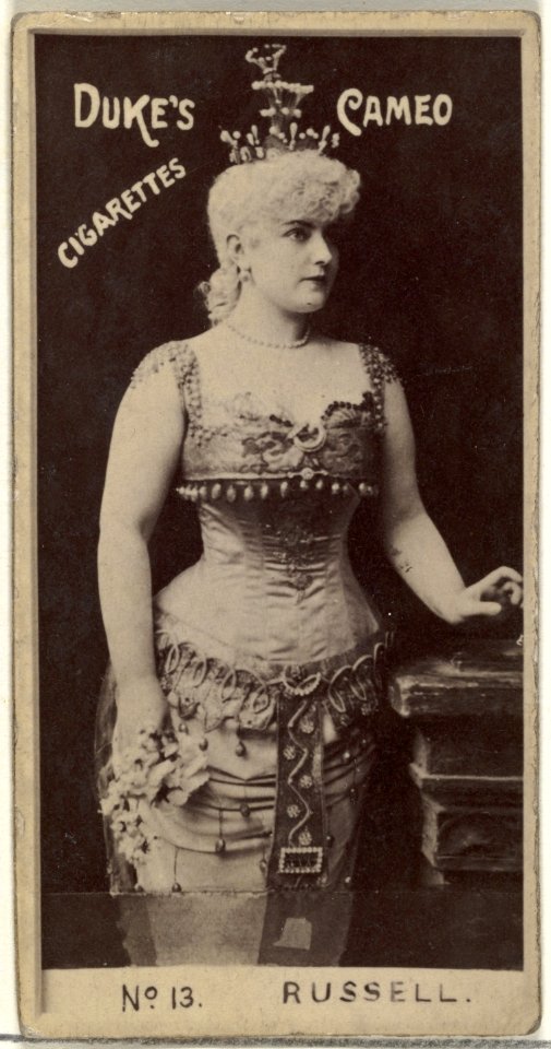 Card Number 13, Lillian Russell, from the Actors and Actresses series (N145-4) issued by Duke Sons & Co. to promote Cameo Cigarettes MET DP839993