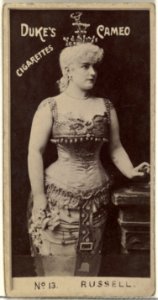 Card Number 13, Lillian Russell, from the Actors and Actresses series (N145-4) issued by Duke Sons & Co. to promote Cameo Cigarettes MET DP839993