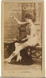 Card Number 102, Vernona Jarbeau, from the Actors and Actresses series (N145-4) issued by Duke Sons & Co. to promote Cameo Cigarettes MET DP839957
