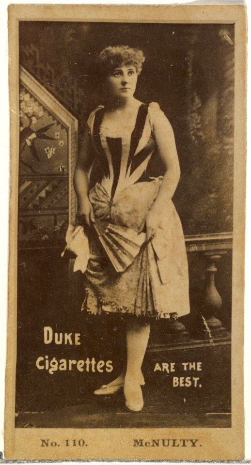 Card Number 110, Jennie McNulty, from the Actors and Actresses series (N145-6) issued by Duke Sons & Co. to promote Duke Cigarettes MET DP840290