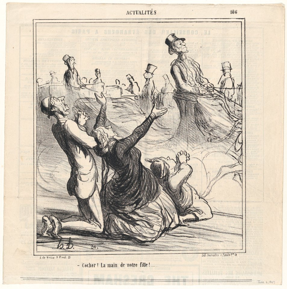 Coachman, for the hand of our daughter!..., from 'News of the day,' published in Le Charivari, June 6, 1867 MET DP877675