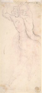 Figure of a Man Throwing Stones (recto); Study of a Man (?) (verso) MET DP809047