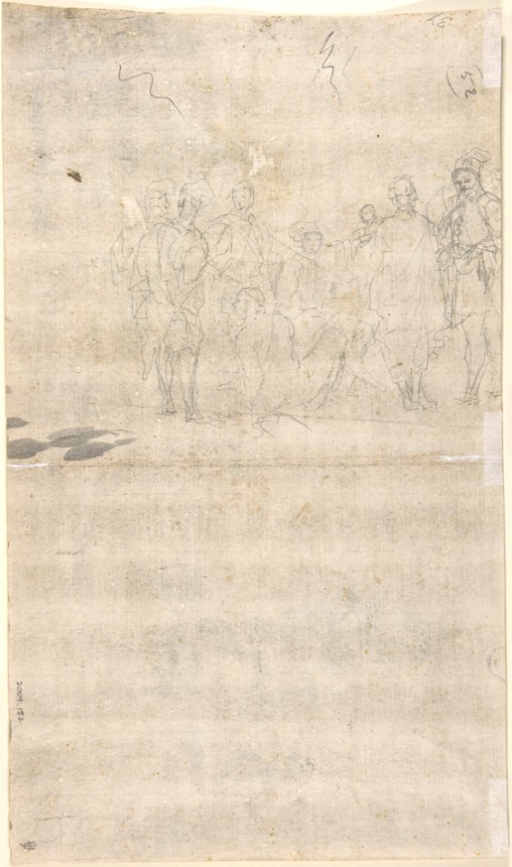 Figures Surrounding a Man Lying on the Ground; verso- A Group of Figures MET DP801468