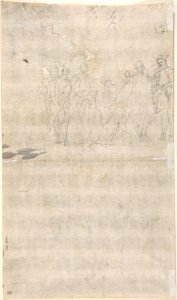 Figures Surrounding a Man Lying on the Ground; verso- A Group of Figures MET DP801468