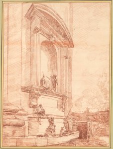 Figures in One of Michelangelo's Niches on the Apse of St. Peters, Rome MET DP226753