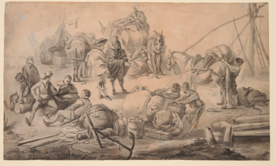 Figures at a Quayside MET DP145430