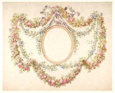 Floral Swags Framing an Empty Oval MET DP812024
