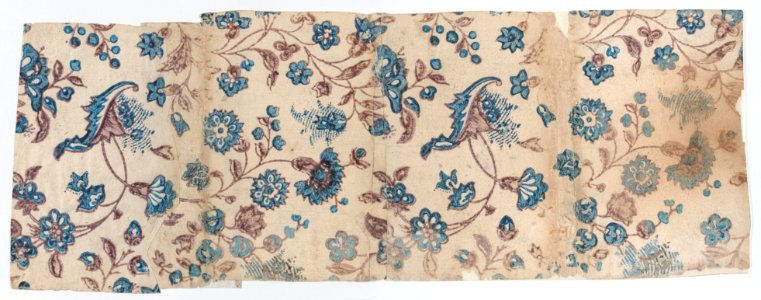 Four adjoined sheets with overall blue and purple floral pattern Met DP887143