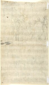 Figures Surrounding a Man Lying on the Ground; verso- A Group of Figures MET DP803552