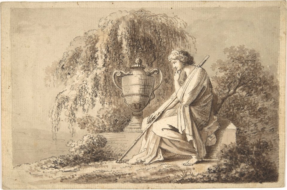 Female Figure Seated Beside an Urn MET DP803832