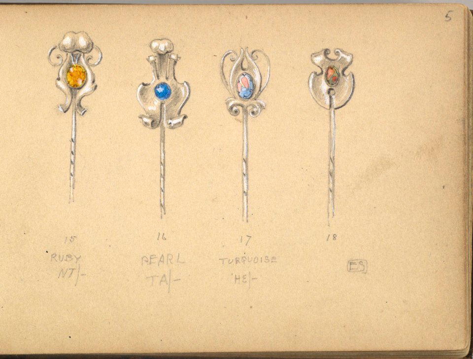 Four Designs for Silver Stickpins MET DP827238