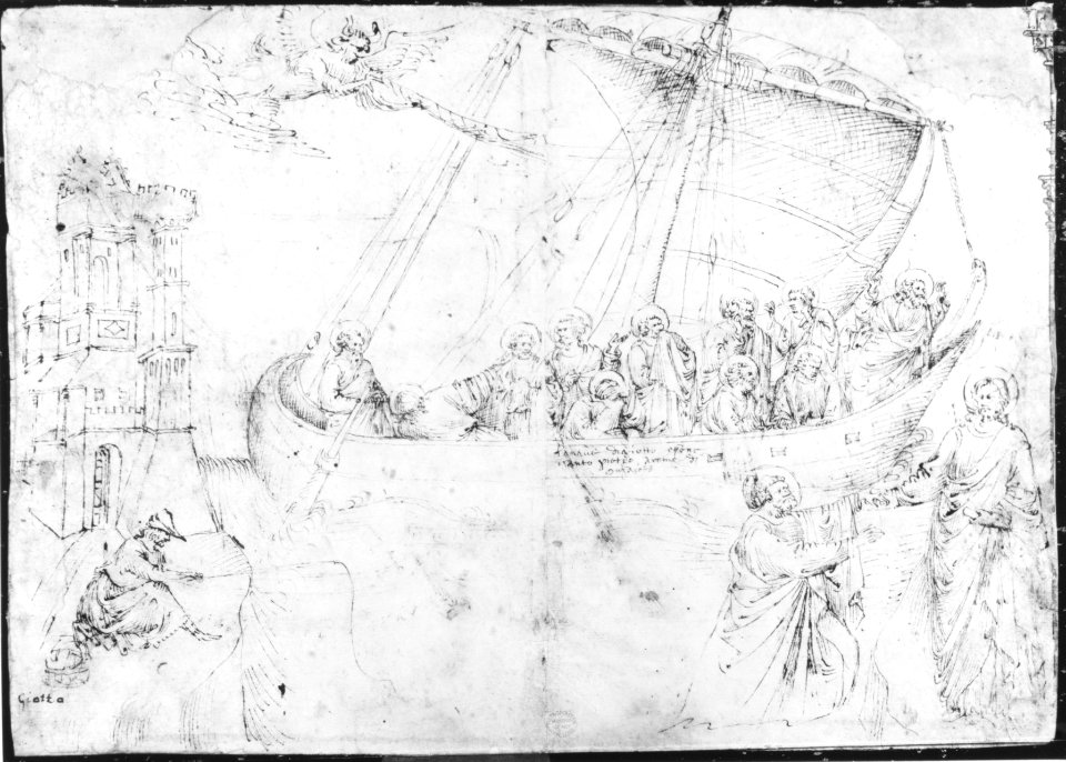 Free Copy of Giotto's Navicella (recto); Copy of Adam in Masaccio's Expulsion from the Garden of Eden, and other Figure Studies (verso) MET 171732