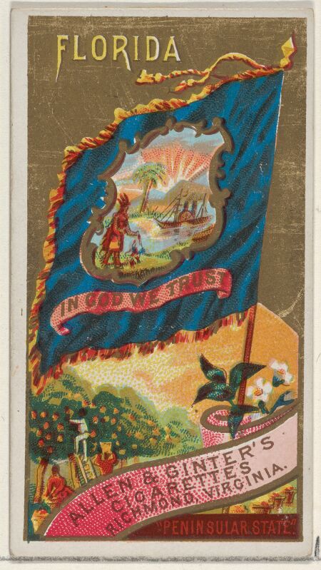 Florida, from Flags of the States and Territories (N11) for Allen & Ginter Cigarettes Brands MET DP834520