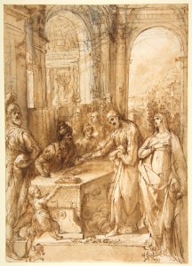 Esther and Mordecai before King Ahasuerus (Esther 8-1- 12) MET DP812214