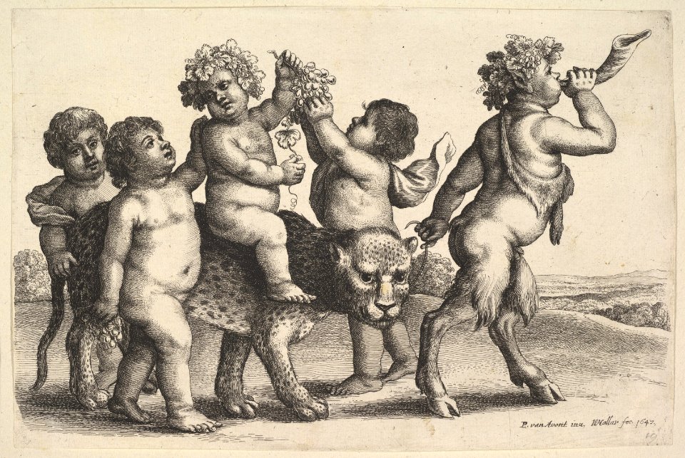 Four boys, a young satyr, and a leopard MET DP823143