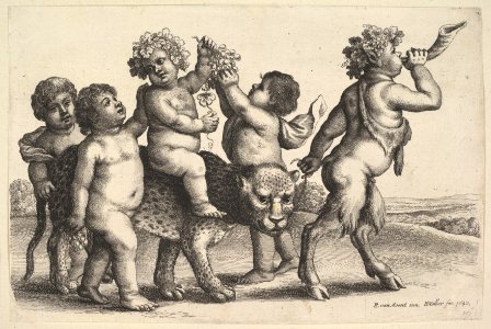 Four boys, a young satyr, and a leopard MET DP823143