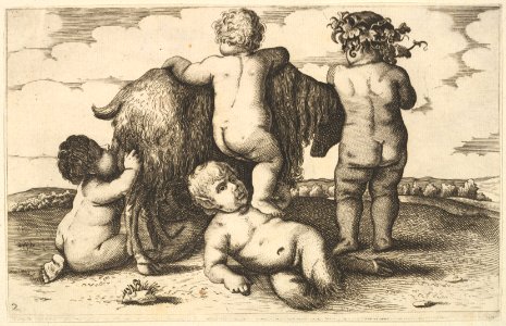Four boys, a young satyr and a goat (copy) MET DP822967