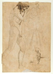 Free Copy of Giotto's Navicella (recto); Copy of Adam in Masaccio's Expulsion from the Garden of Eden, and other Figure Studies (verso) MET DP842210