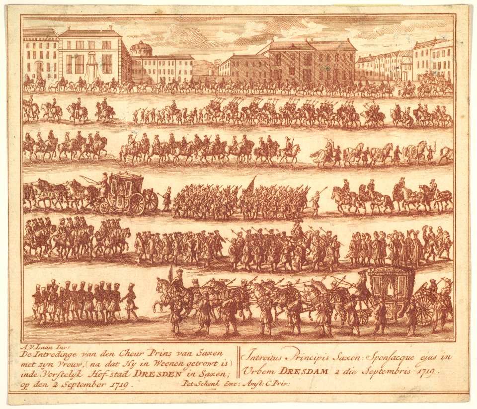 Entry of the Prince of Saxony with his Wife into Dresden on September 2, 1719, after their Marriage in Vienna MET DP828275