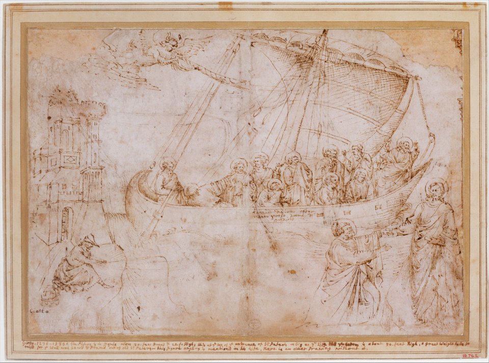Free Copy of Giotto's Navicella (recto); Copy of Adam in Masaccio's Expulsion from the Garden of Eden, and other Figure Studies (verso) MET DT224129