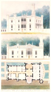 Glen Ellen for Robert Gilmor, Towson, Maryland (perspective, elevation, and plan) MET DT239696