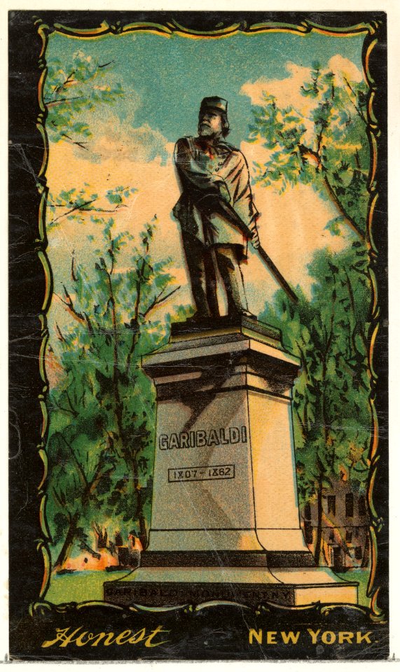 Garibaldi Monument, Washington Square Park, New York City, from the Transparencies series (N137) issued by W. Duke, Sons & Co. to promote Honest Long Cut Tobacco MET DP865646