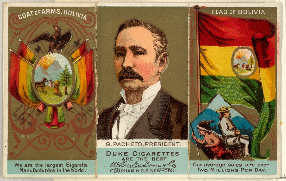 G. Pacheto, President of Bolivia, from the Rulers, Flags, and Coats of Arms series (N126-2) issued by W. Duke, Sons & Co. MET DPB873869