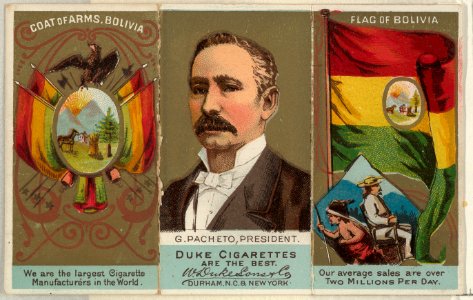 G. Pacheto, President of Bolivia, from the Rulers, Flags, and Coats of Arms series (N126-2) issued by W. Duke, Sons & Co. MET DPB873869