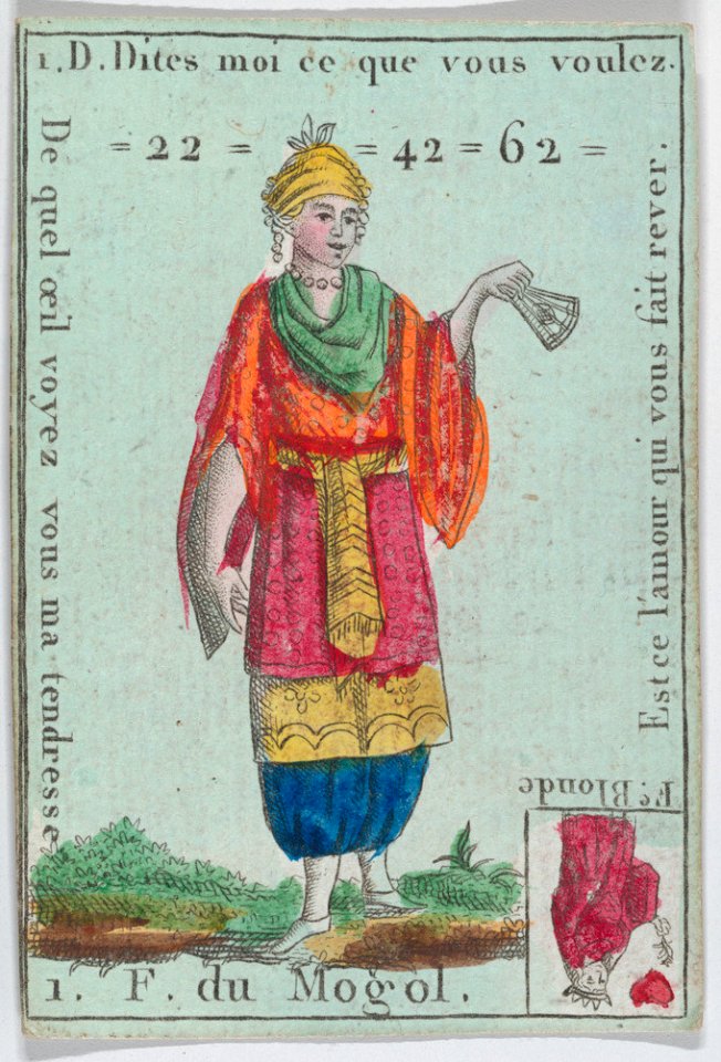 F. du Mogol from playing cards "Jeu d'Or" MET DP861993