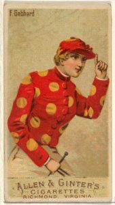 F. Gebhard, from the Racing Colors of the World series (N22a) for Allen & Ginter Cigarettes MET DP835155