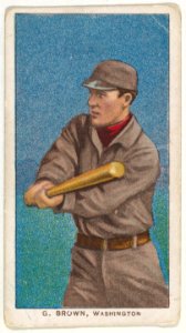 G. Brown, Washington, American League, from the White Border series (T206) for the American Tobacco Company MET DP843236