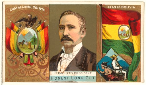 G. Pacheto, President of Bolivia, from the Rulers, Flags, and Coats of Arms series (N126-1) issued by W. Duke, Sons & Co. MET DPB873767