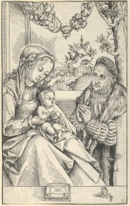 Frederick the Wise in Prayer before the Virgin and Child MET DP842126